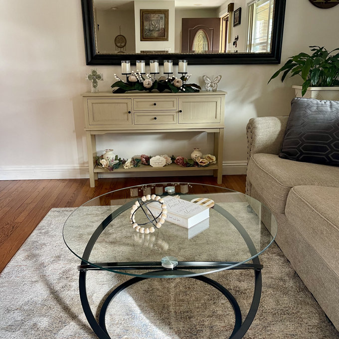 Etta Avenue™ Dimitri Galaxy Tempered Glass Round Coffee Table